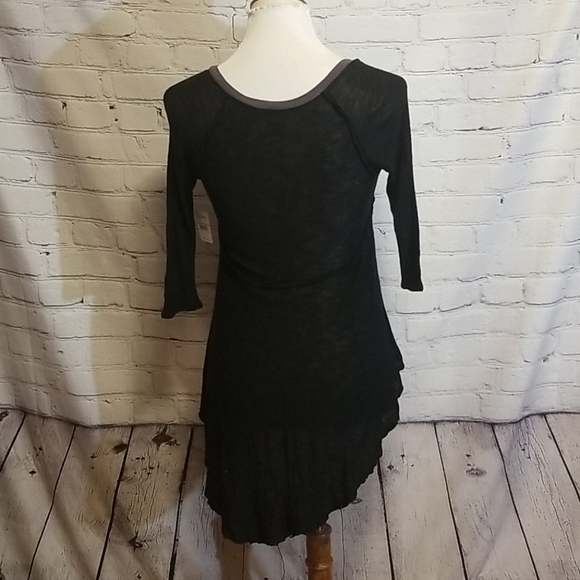 Intimately Free People Black Knit Top Asymmetrical NWT - Picture 4 of 6